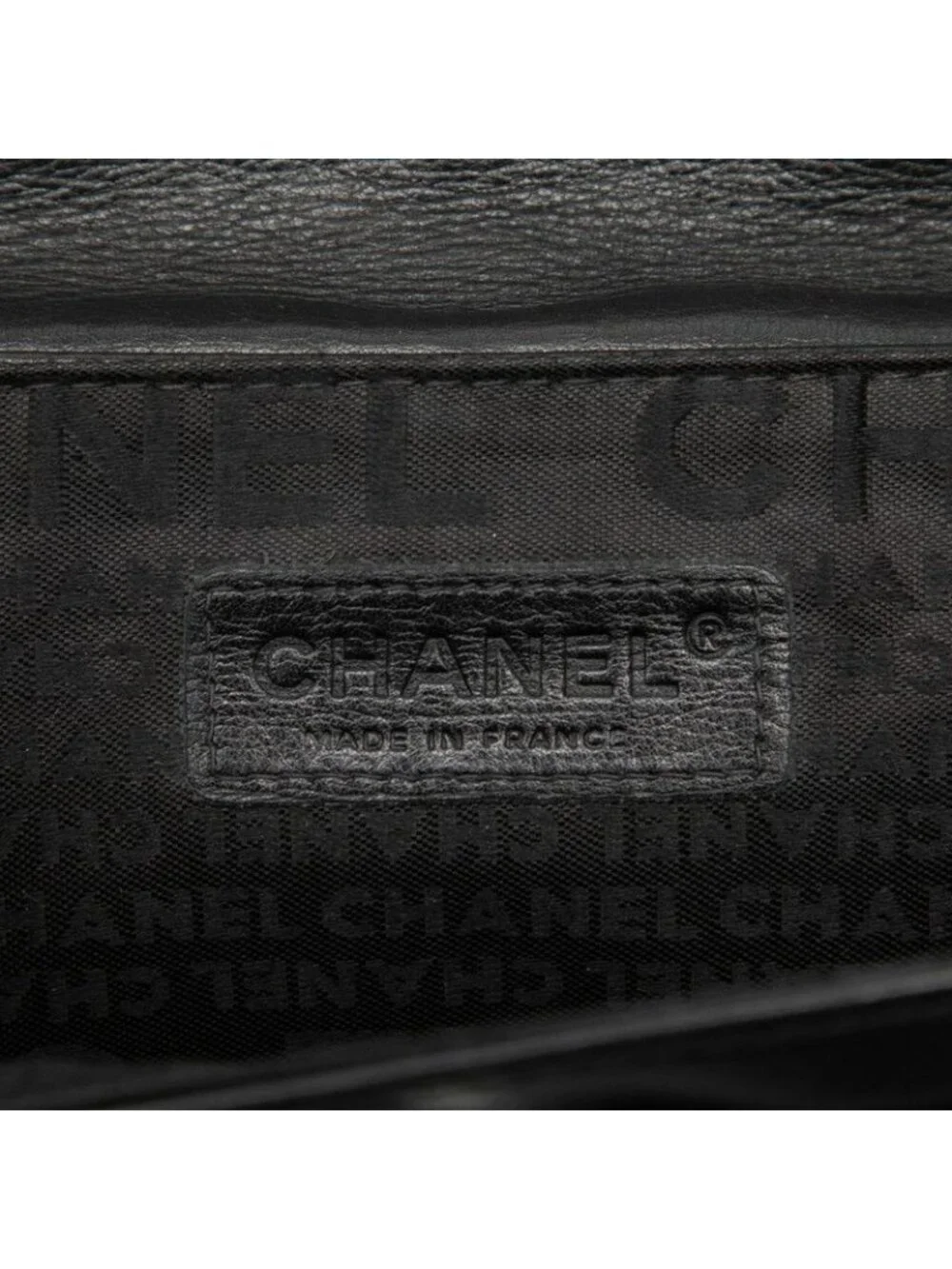 Chanel CC Logo 2.55 Quilted Chain Shoulder Bag Black Lambskin